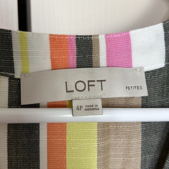 Loft dress. Size 4P. Like new. Multi stripes! - Picture 2 of 2